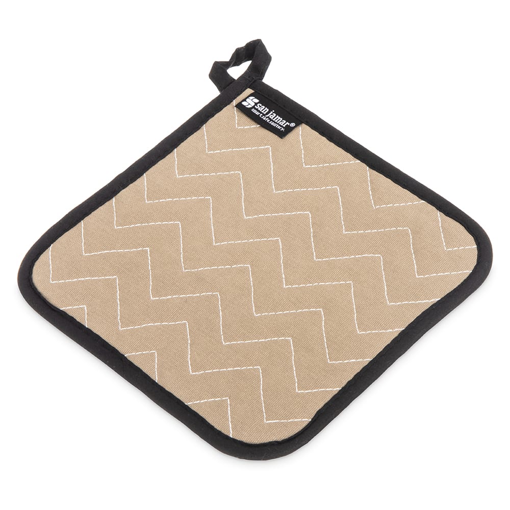 San Jamar 802TF Pot Holder, 8 x 8", Fire Retardant & Quilted Terry Cloth