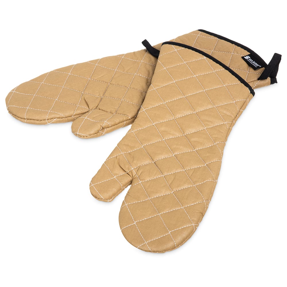 San Jamar 811TG17 17" Conventional Oven Mitt - Bestan®, Tan
