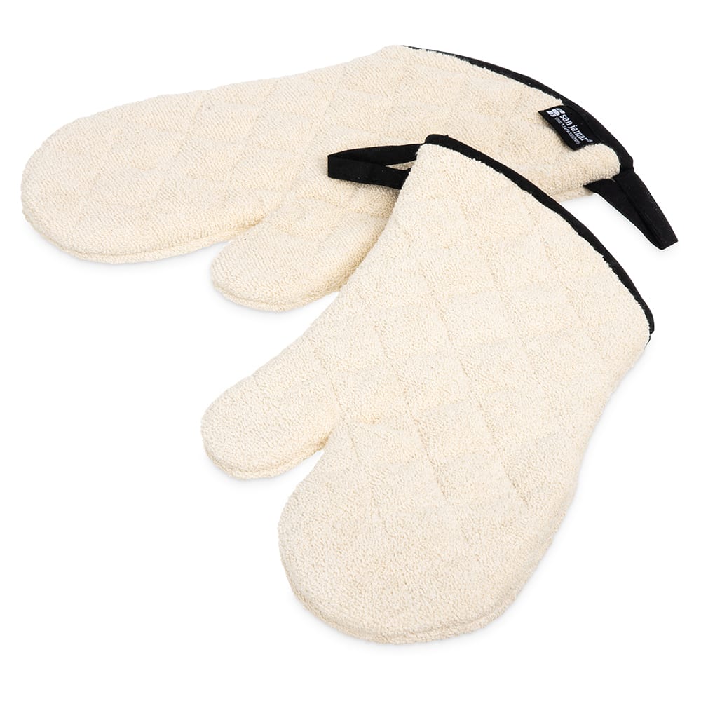 San Jamar 813TM 13" Conventional Oven Mitt - Terry, Natural