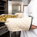 San Jamar 817TMSB 17" Conventional Oven Mitt - Terry, Natural thumbnail 5