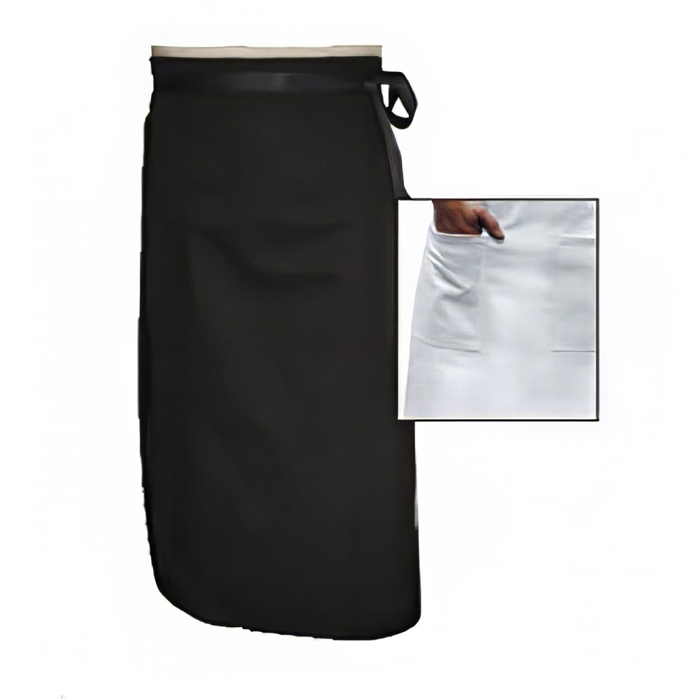 Chef Revival Chef Bistro Waist Apron, 34 x 29", Poly Cotton Blend, Black (A011BK)