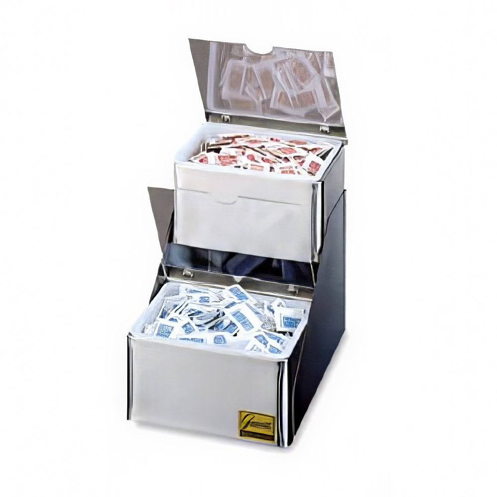 San Jamar B4702INL (2) Compartment Bar Garnish Tray - Notched Lid