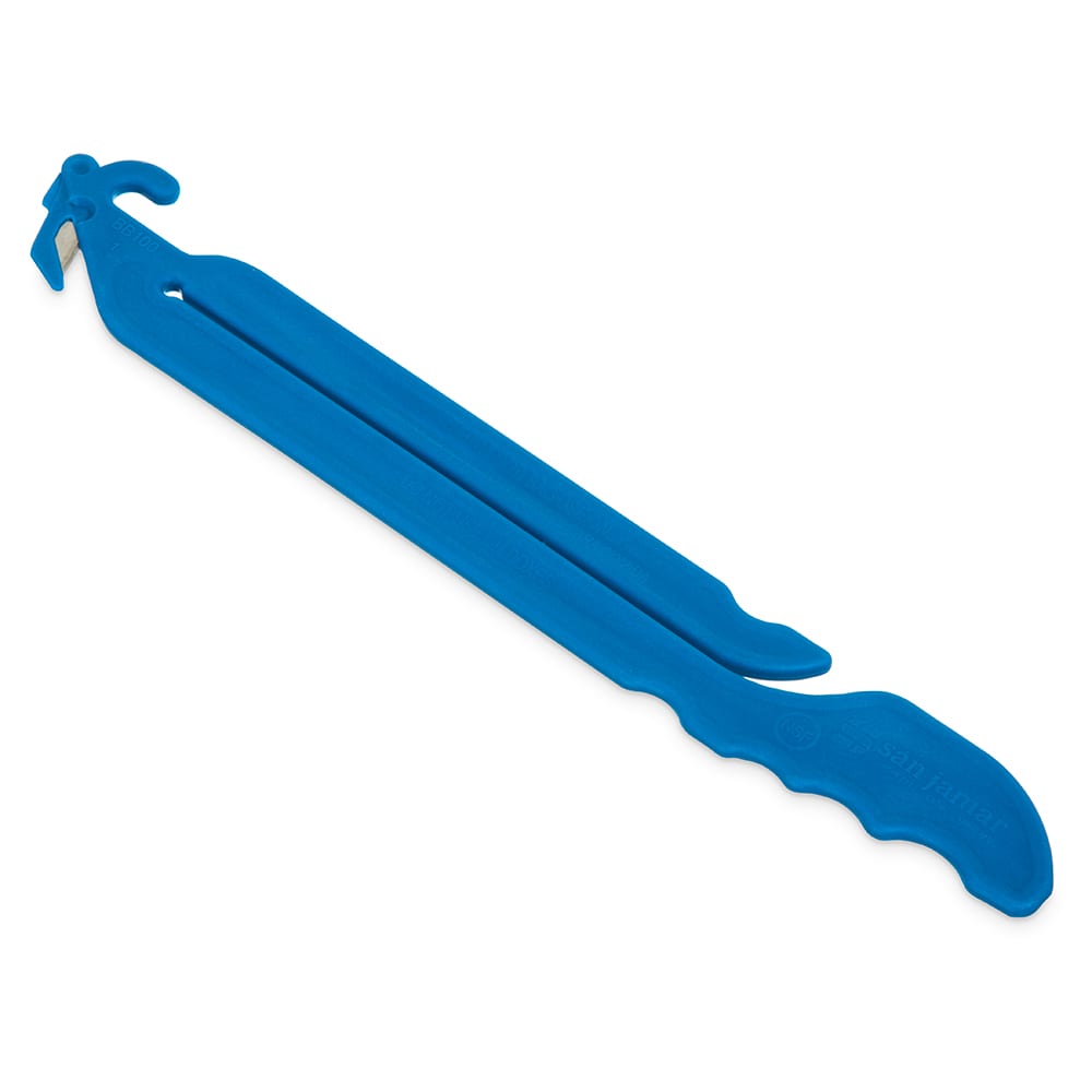 San Jamar BB100 7 1/2" Bag Boa™ Cutter & Squeegee - Plastic, Blue