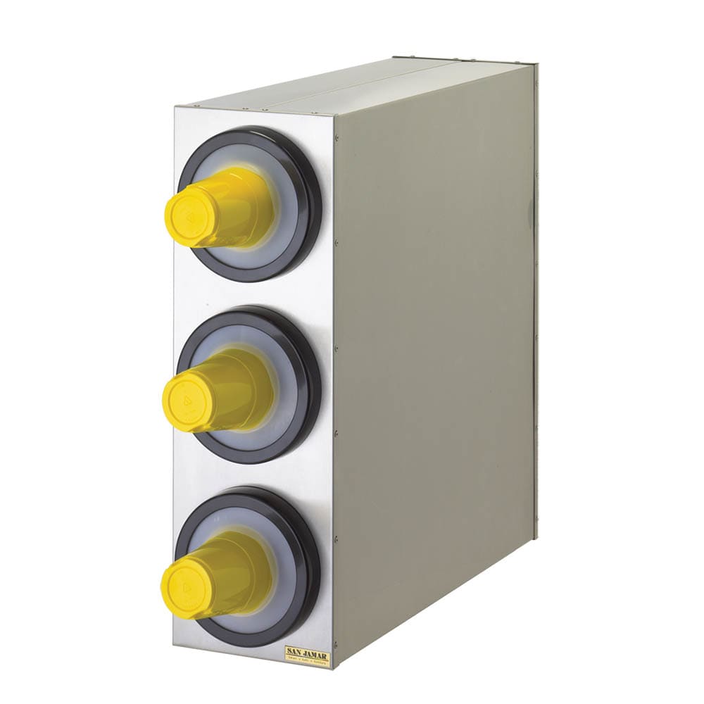 San Jamar C2803 Cup Dispenser, Cabinet, (3) Compartment, All Cup Types