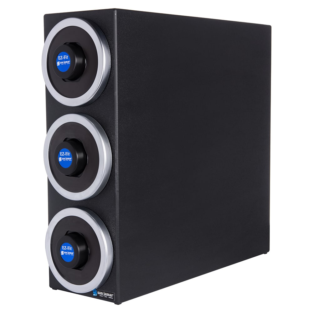 San Jamar C2903 Cup Dispenser, Cabinet, (3) Compartment, All Cup Types