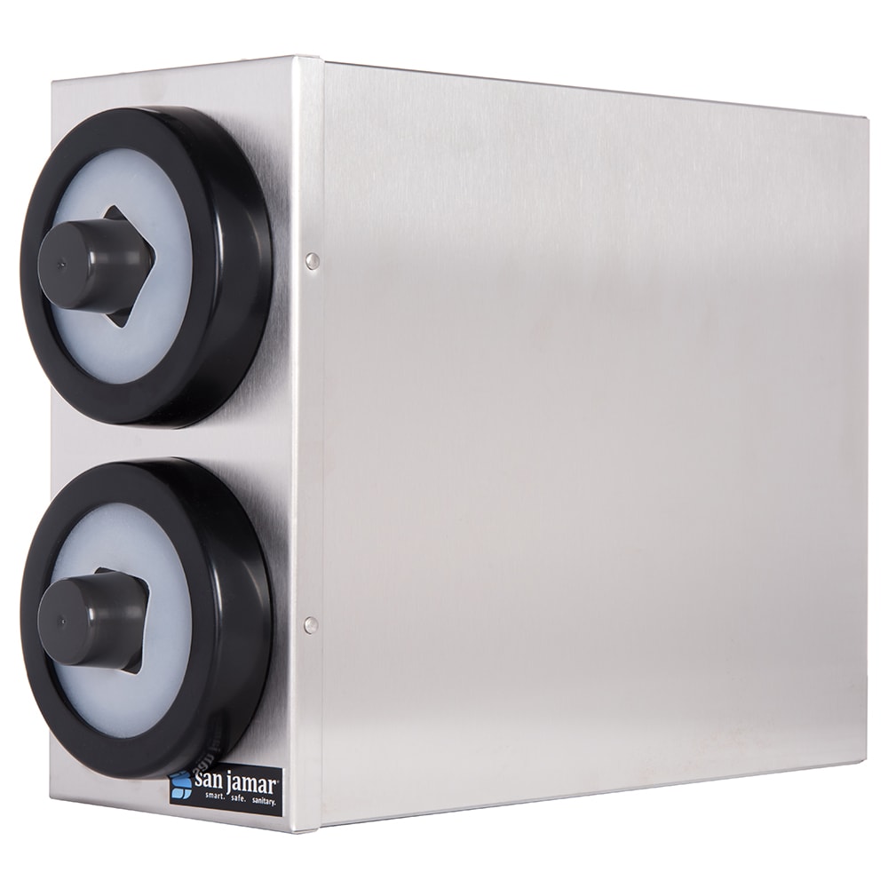 San Jamar C9002 Cup Dispenser, Cabinet, (2) Compartment, All Cup Types