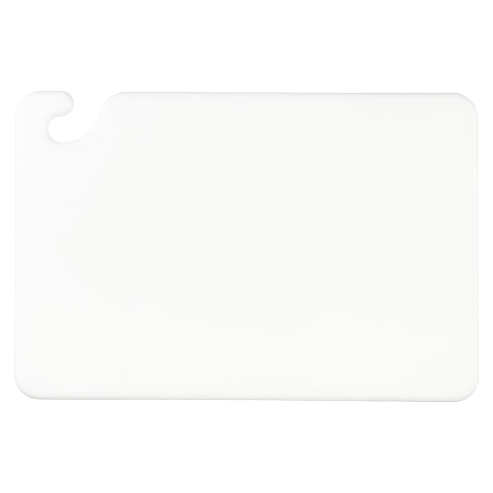 San Jamar CB121812WH Cut-N-Carry Cutting Board, 12 x 18 x 1/2 in, NSF, White