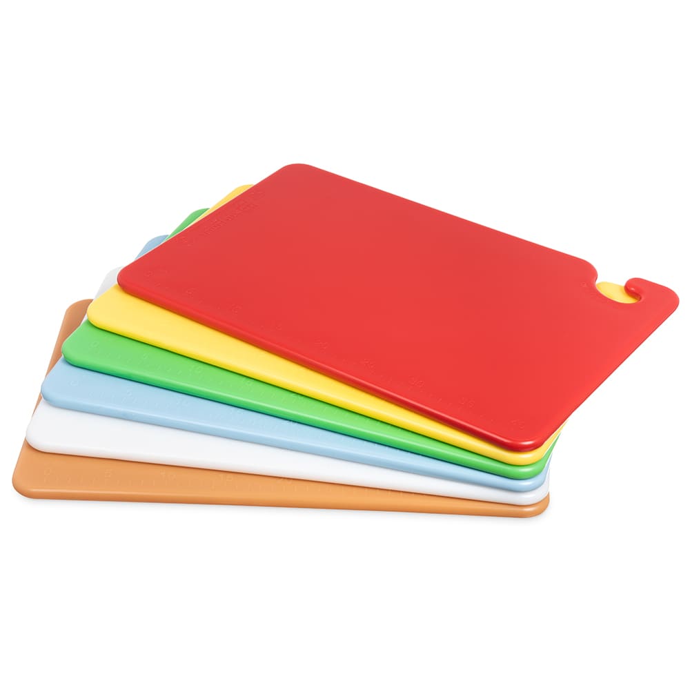 San Jamar CB1218KC Cut-N-Carry® Cutting Board Set w/ (6) Boards - 12" x 18", Assorted Colors