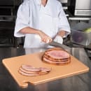San Jamar CB182412BR Cut-N-Carry Cutting Board, 18 x 24 x 1/2 in, NSF, Brown thumbnail 5