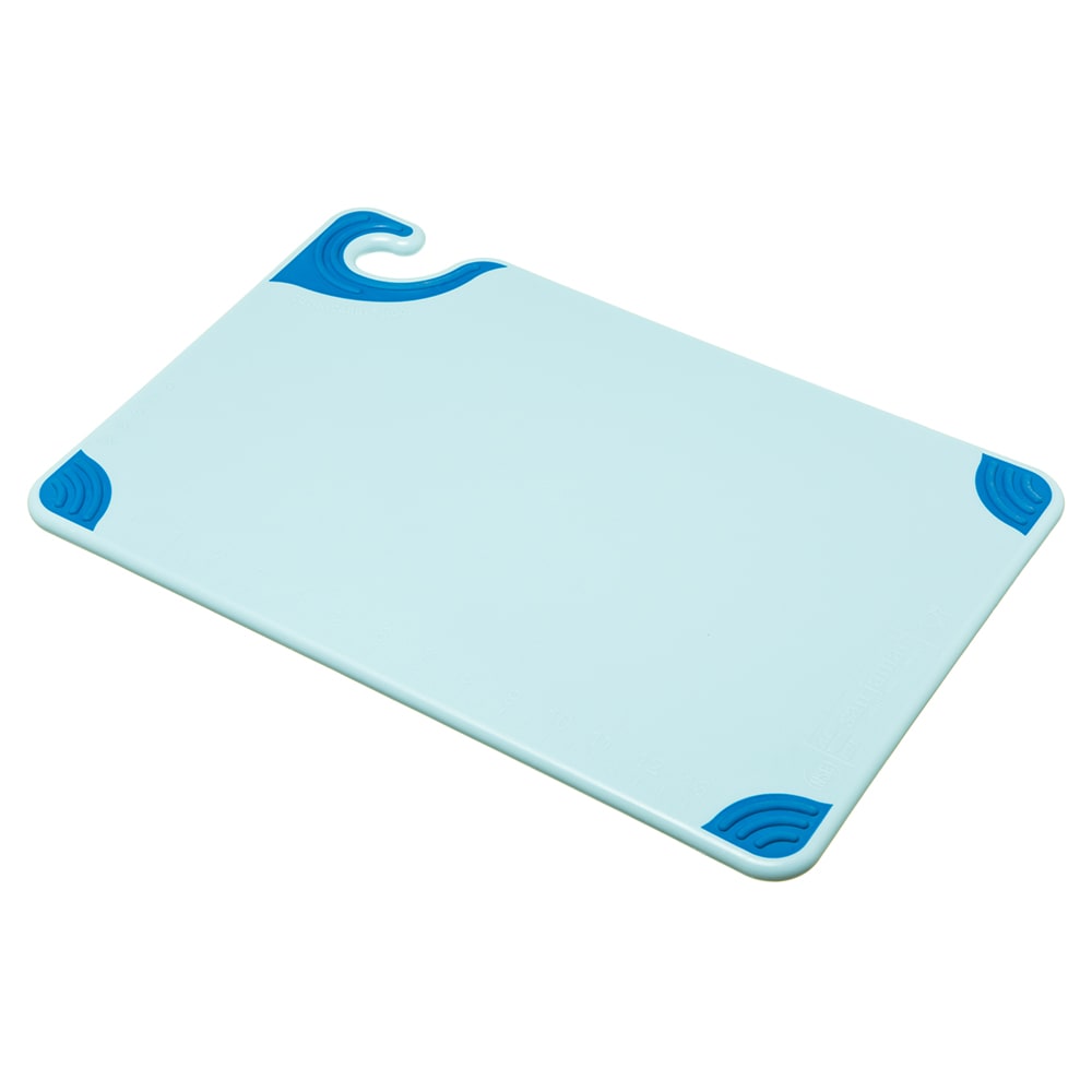 San Jamar CBG121812BL Saf-T-Grip Cutting Board, 12 x 18 x 1/2 in, NSF, Blue