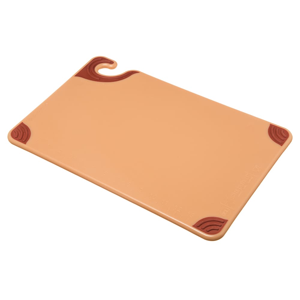 San Jamar CBG121812BR Saf-T-Grip Cutting Board, 12 x 18 x 1/2 in, NSF, Brown