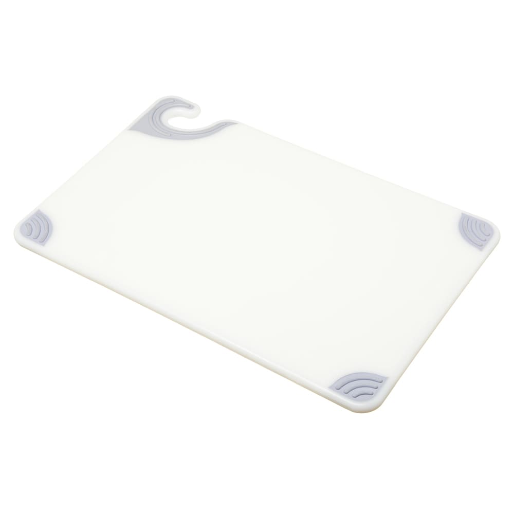 San Jamar CBG121812WH Saf-T-Grip Cutting Board, 12 x 18 x 1/2 in, NSF, White