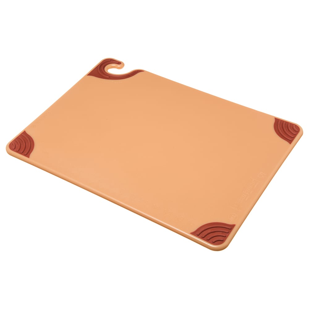 San Jamar CBG152012BR Saf-T-Grip Cutting Board, 15 x 20 x 1/2 in, NSF, Brown