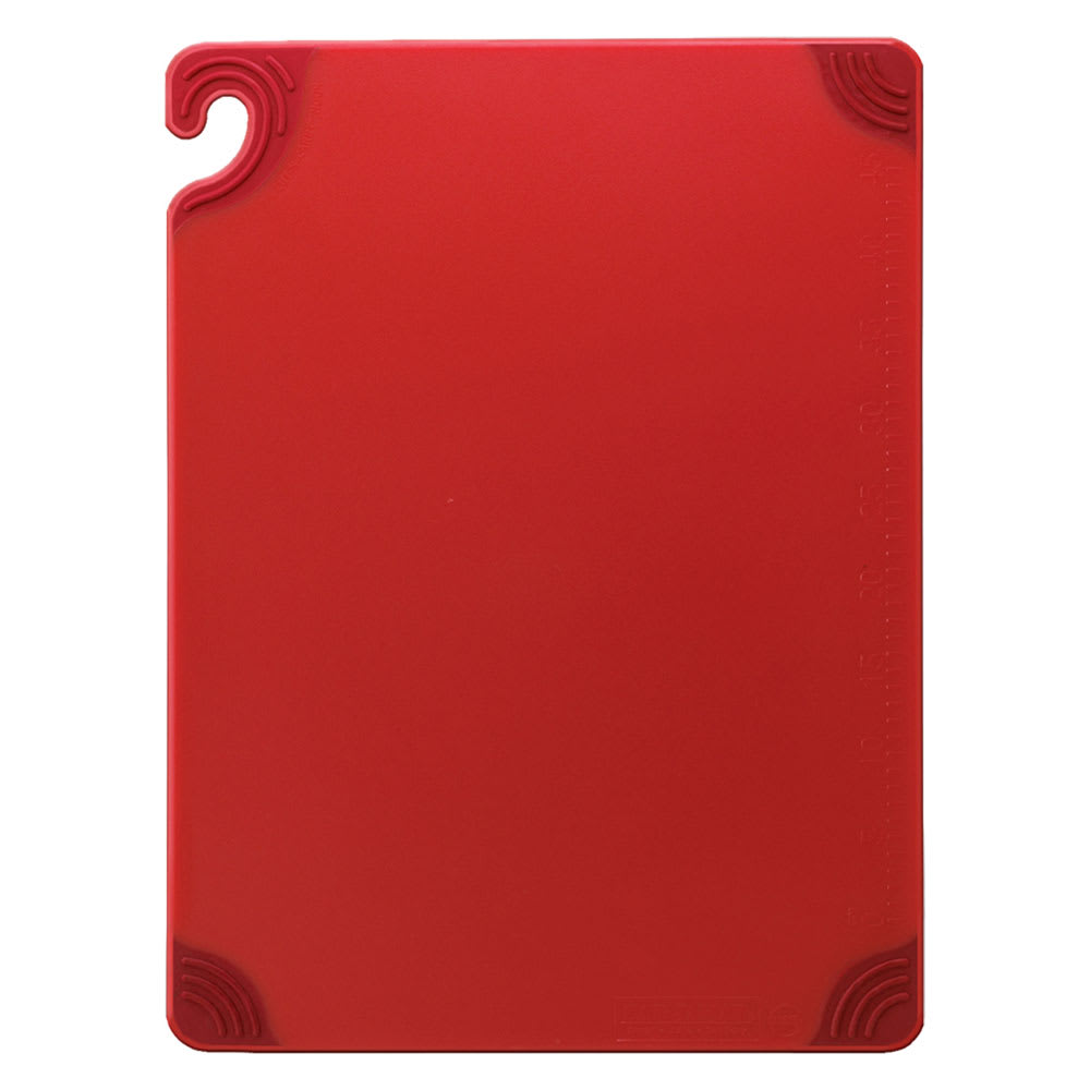 San Jamar CBG152012RD Saf-T-Grip Cutting Board, 15 x 20 x 1/2 in, NSF, Red