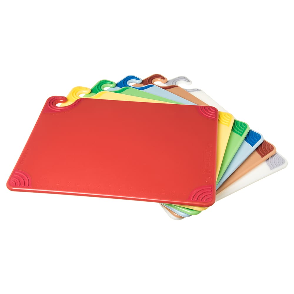 San Jamar CBG1520KC Saf-T-Grip® Cutting Board Set w/ (6) Boards - 15" x 20", Assorted Colors