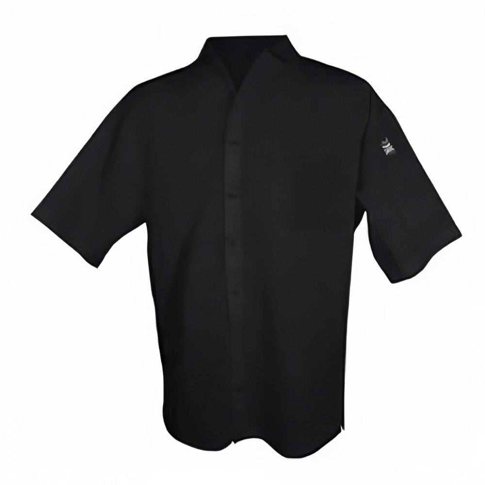 Chef Revival Poly Cotton Blend Cook Shirt, Medium, Pocket, Short Sleeve, Black (CS006BK-M)