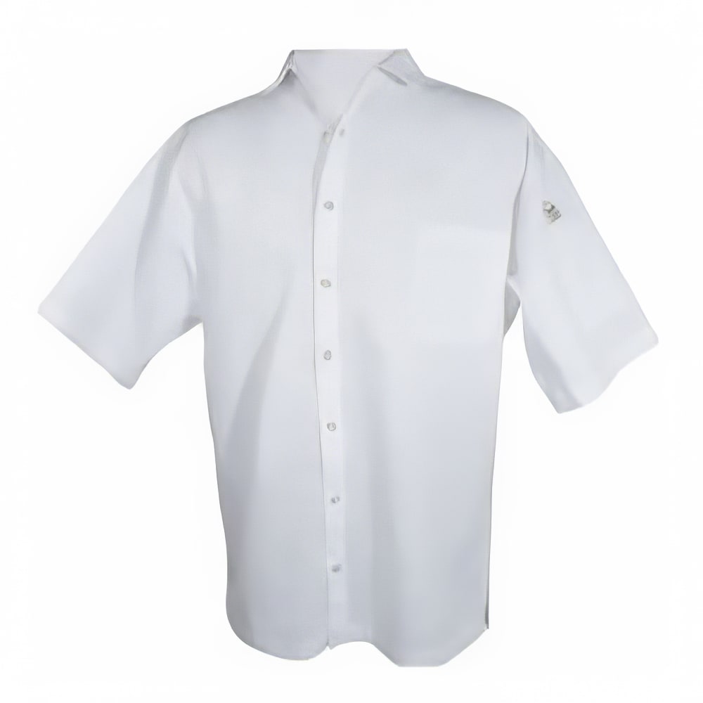Chef Revival Poly Cotton Blend Cook Shirt, Large, Pocket, Short Sleeve, White (CS006WH-L)