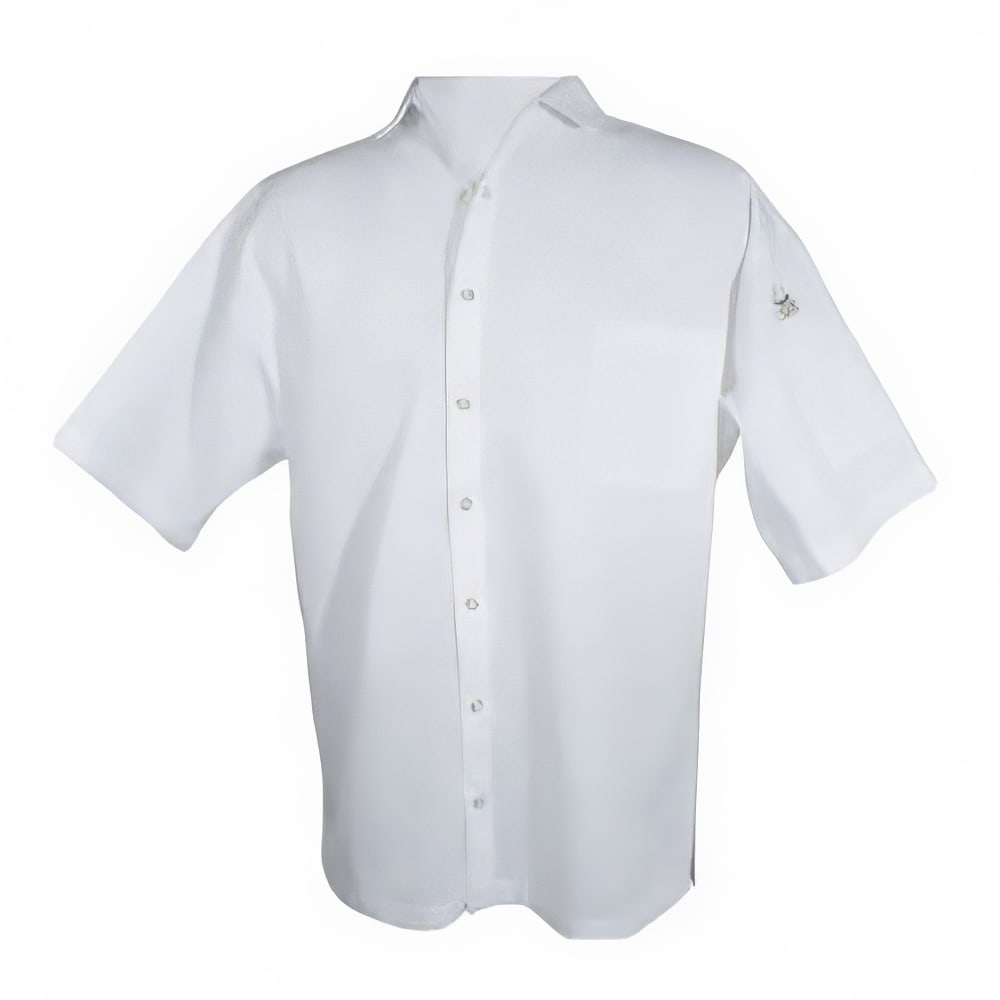 Chef Revival Poly Cotton Blend Cook Shirt, Medium, Pocket, Short Sleeve, White (CS006WH-M)