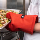 San Jamar CTC13 13" Conventional Oven Mitt - Poly Cotton, Red thumbnail 5