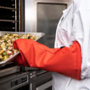 San Jamar CTC15 15" Conventional Oven Mitt - Poly Cotton, Red thumbnail 7