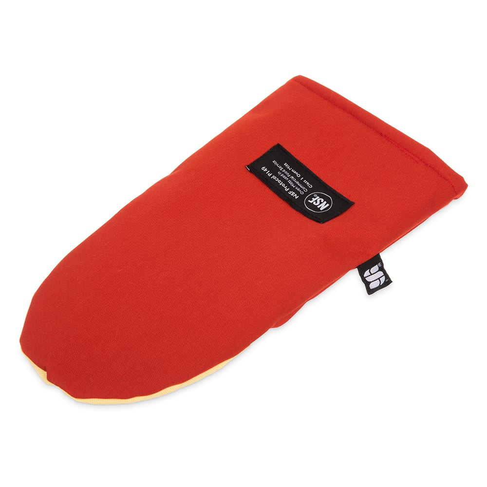 San Jamar CTP13 13" Puppet Oven Mitt - Poly Cotton, Red