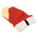 San Jamar CTP13 13" Puppet Oven Mitt - Poly Cotton, Red thumbnail 5