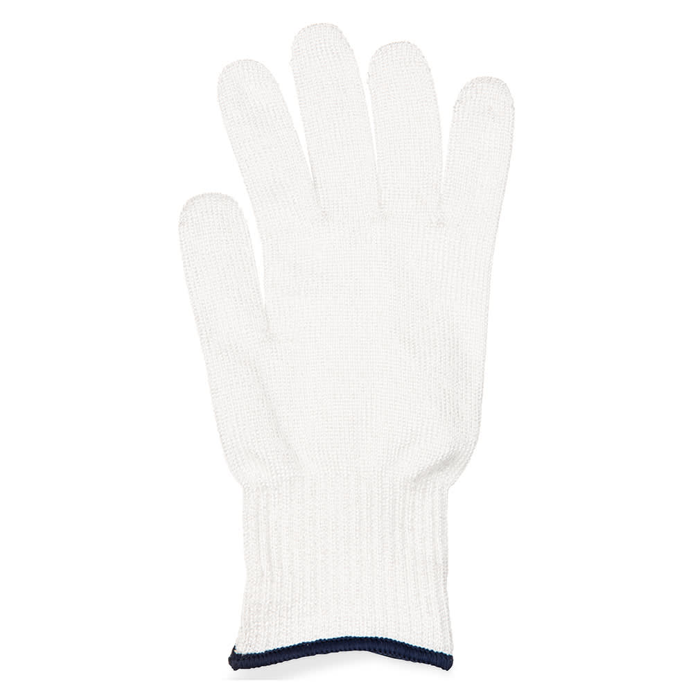 San Jamar DFG1000-M Medium Cut Resistant Glove - Synthetic Fiber, White w/ Blue Wrist Band