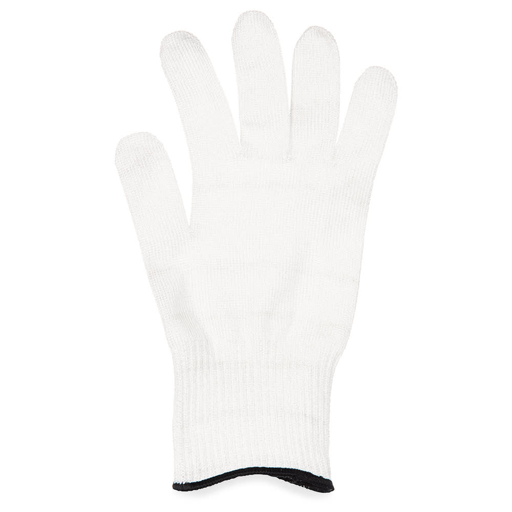 San Jamar DFG1000-XL Extra Large Cut Resistant Glove - Synthetic Fiber, White w/ Black Wrist Band