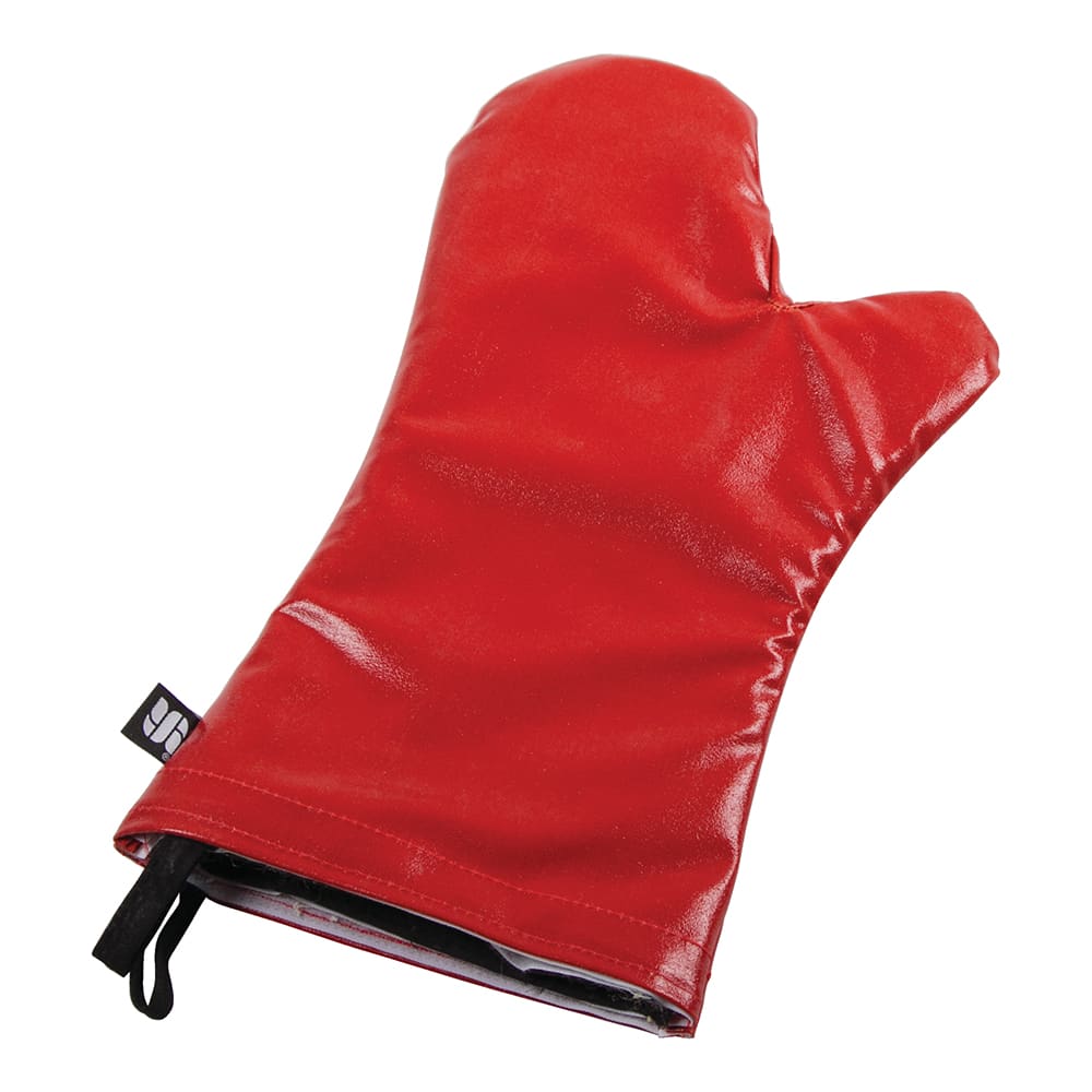 San Jamar EZK15 15" Conventional Oven Mitt - Poly Cotton, Red
