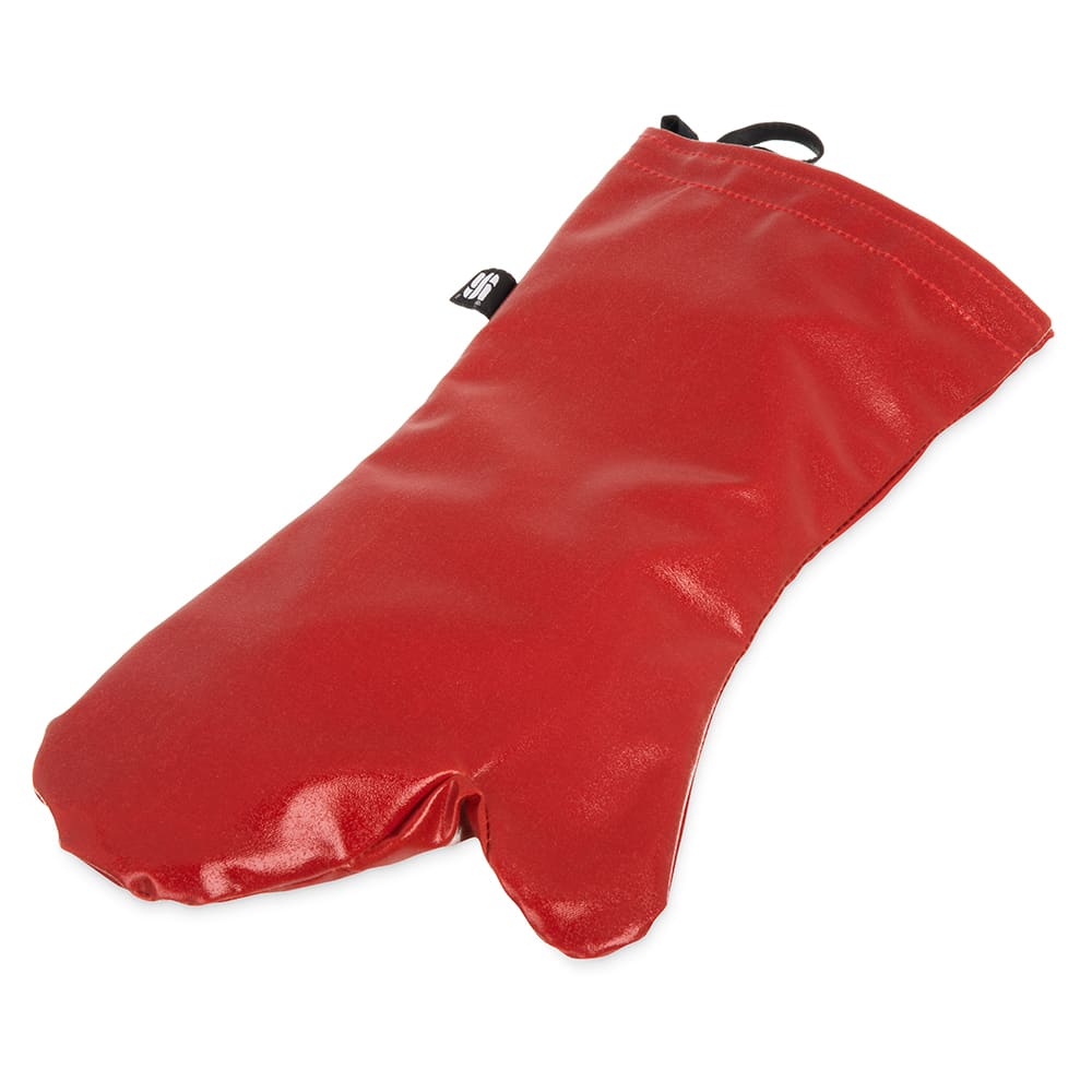 San Jamar EZK17 17" Conventional Oven Mitt - Poly Cotton, Red