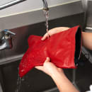 San Jamar EZK17 17" Conventional Oven Mitt - Poly Cotton, Red thumbnail 5