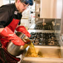 San Jamar EZK17 17" Conventional Oven Mitt - Poly Cotton, Red thumbnail 6