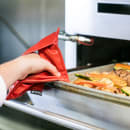 San Jamar EZKHP88 8" EZ-Kleen Hot Pad - Poly-Cotton, Red thumbnail 7