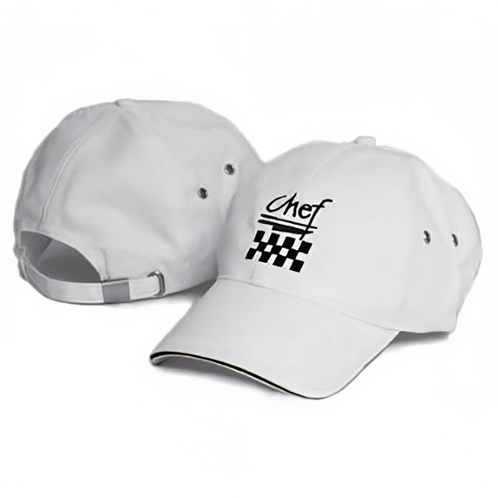 Chef Revival Chef Cotton Baseball Cap, Adjustable Strap, White (H063WH)