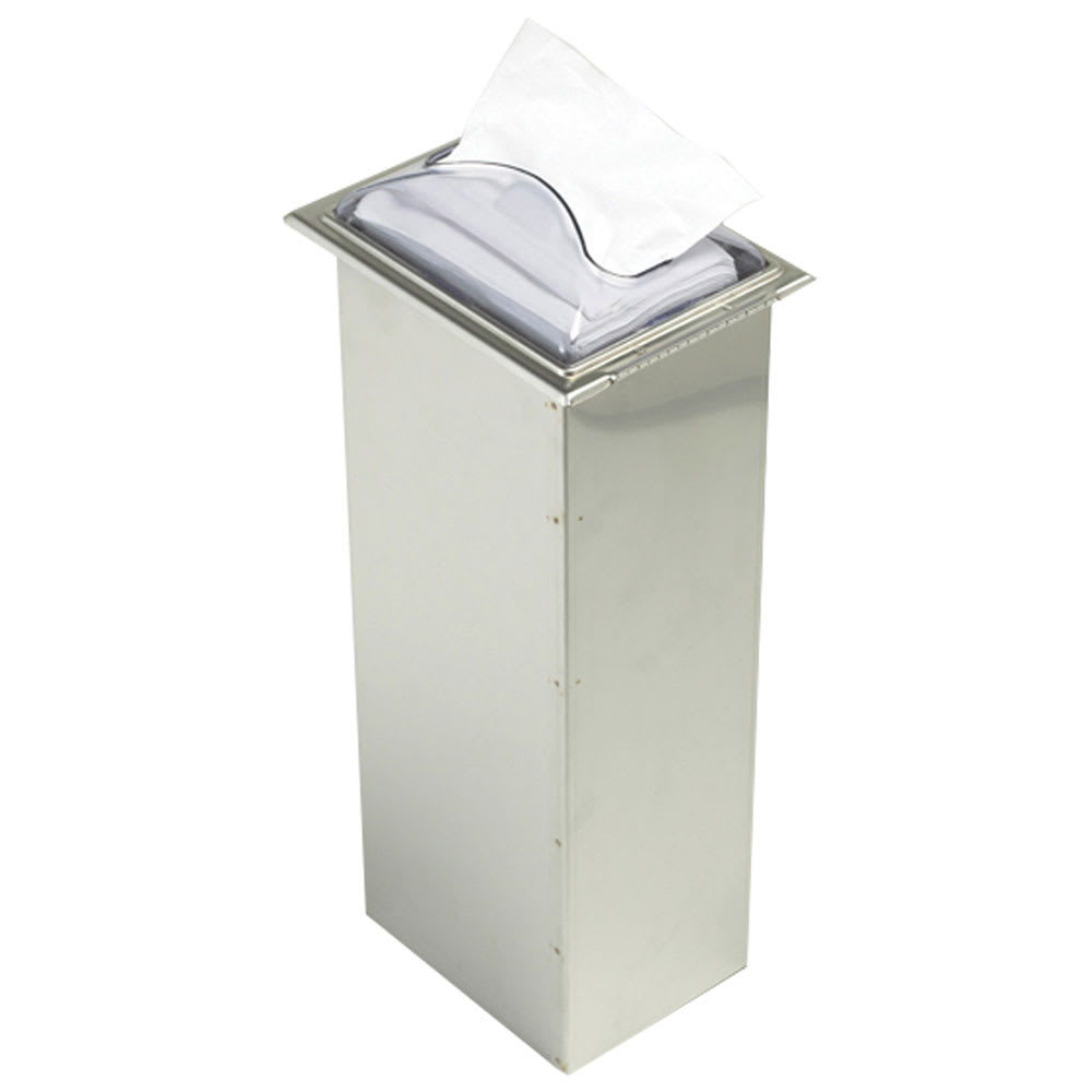 San Jamar H2003CLSS In-Counter 750 Interfold Napkin Dispenser, Clear & Steel