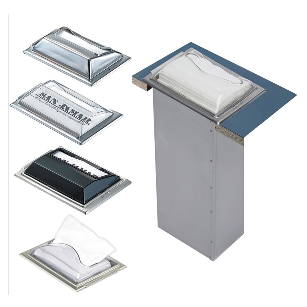 San Jamar H2005CLSS In-Counter 750 Fullfold Napkin Dispenser, Clear & Steel