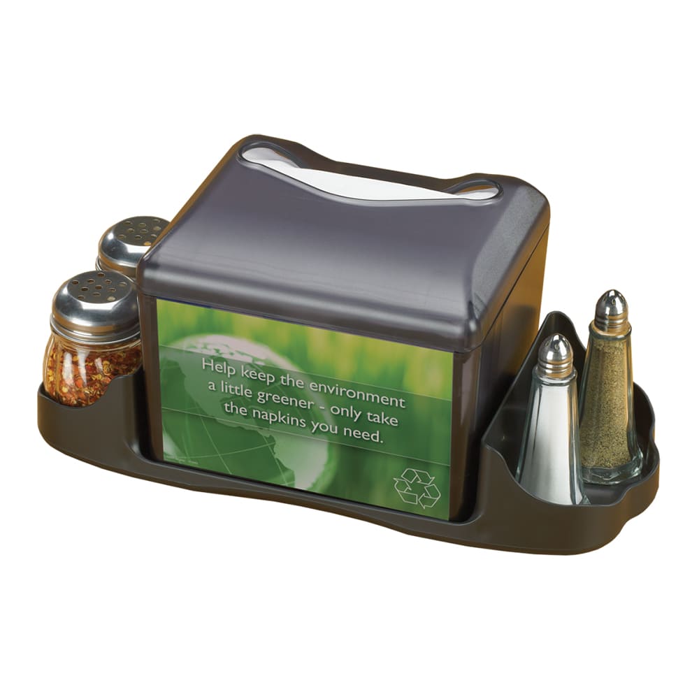San Jamar H4005CTBK Venue Tabletop 200 Fullfold Napkin Dispenser & Caddy - Black Pearl