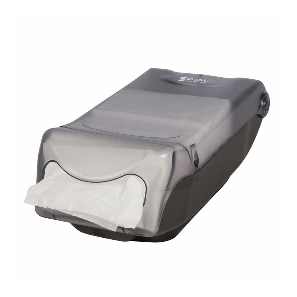San Jamar H5004CL Countertop 500 Mini-Interfold Napkin Dispenser, Clear