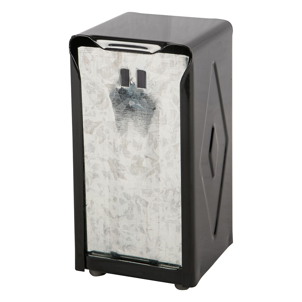 San Jamar H900BK Tabletop 150 Tallfold Napkin Dispenser - Two-Sided, Black & Stainless