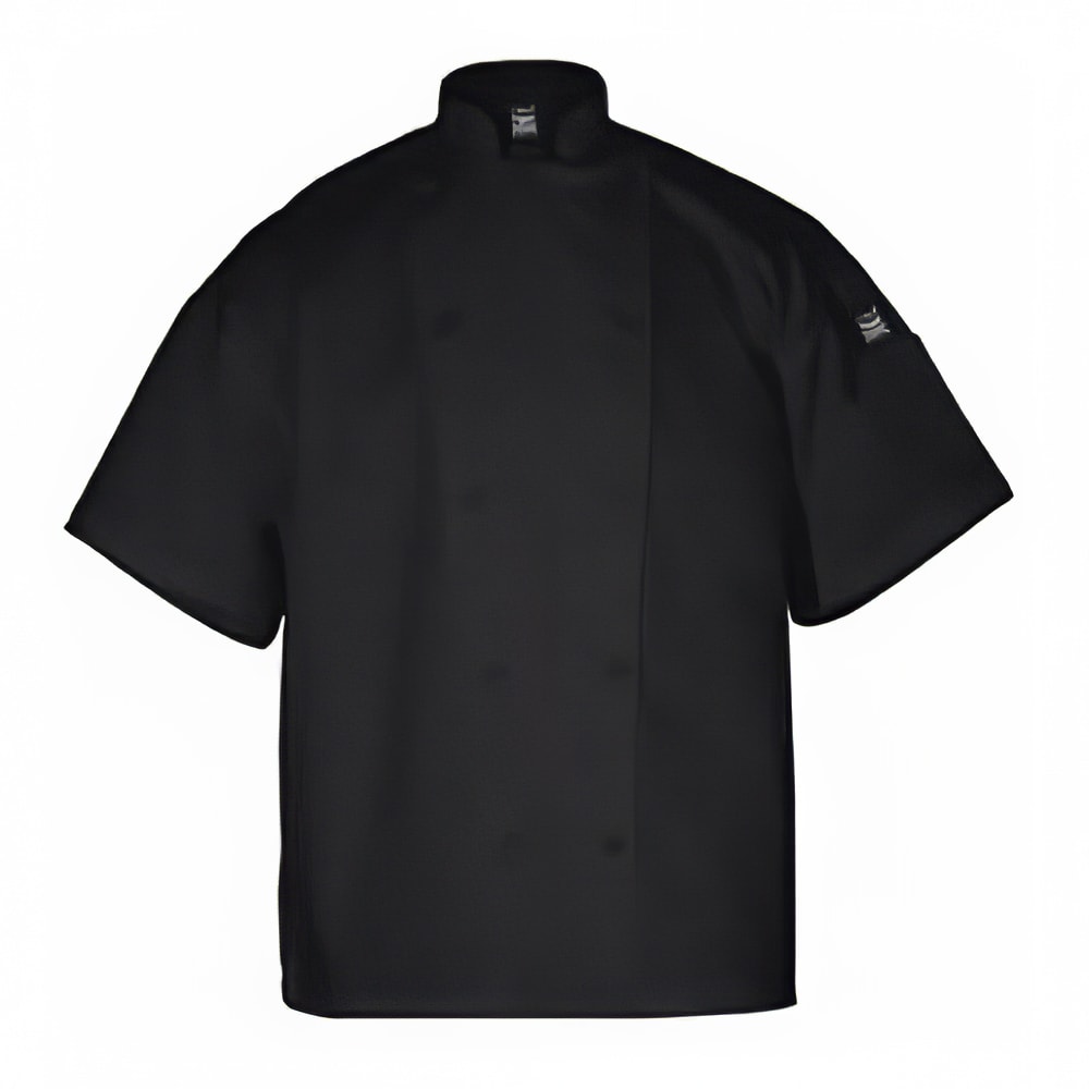 Chef Revival Poly Cotton Blend Chef Jacket, Short Sleeve, 3X, Black (J005BK-3X)