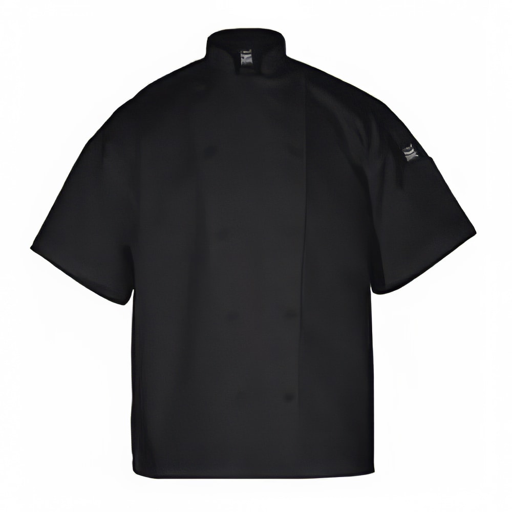 Chef Revival Poly Cotton Blend Chef Jacket, Short Sleeve, 4X, Black (J005BK-4X)