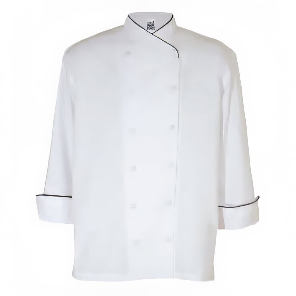 Chef Revival Poly Cotton Corporate Chef Jacket, X-Small, Black Piping (J008-XS)