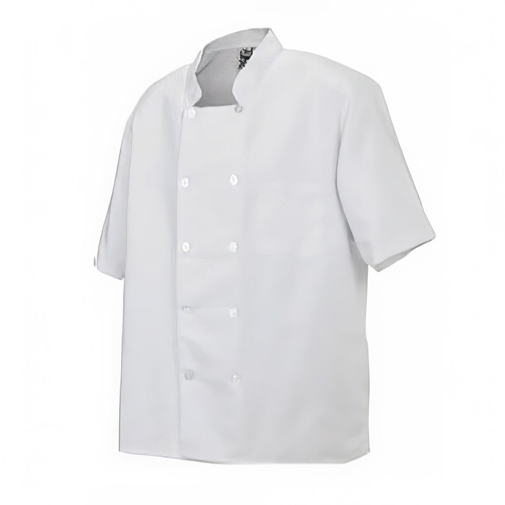 Chef Revival Twill Chef Coat, Double Breasted, Short Sleeve, White, 2X (J105-2X)