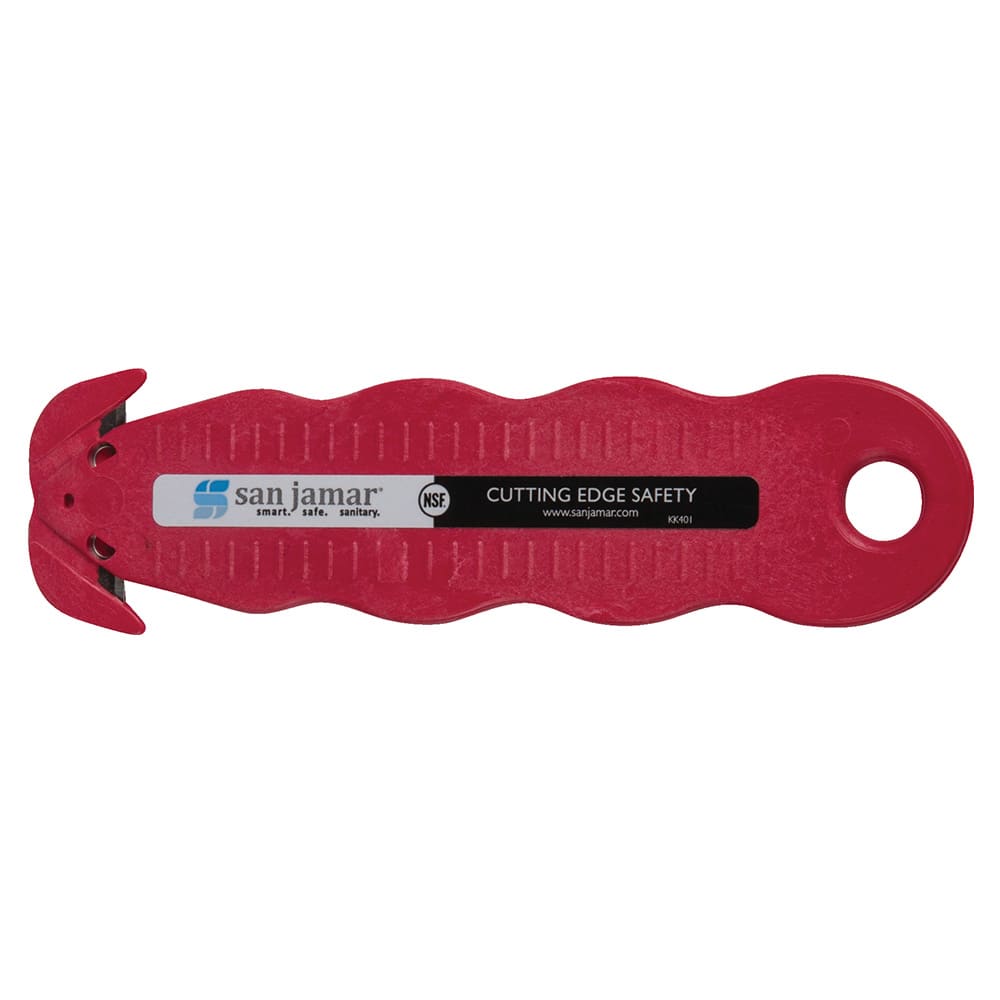 San Jamar KK401 Box Cutter w/ Recessed Blade, NSF, Red