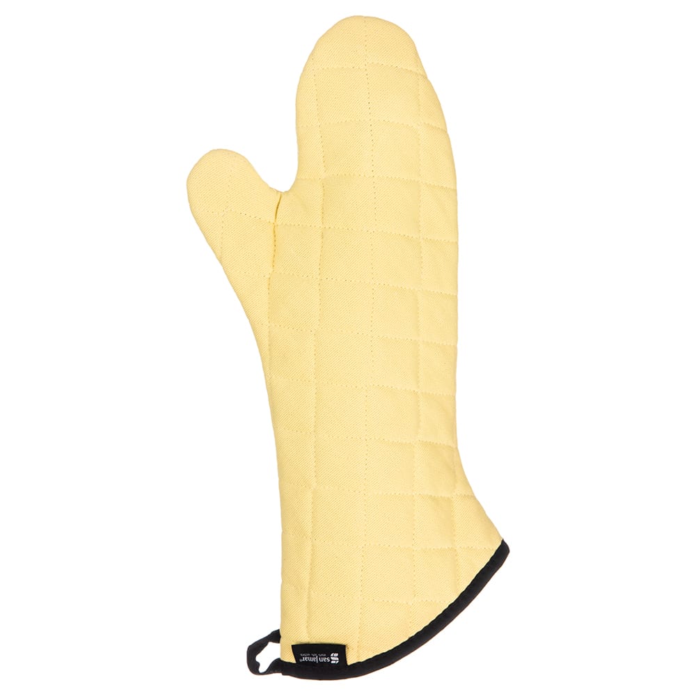 San Jamar KM17 17" Conventional Oven Mitt - Kevlar®, Gold
