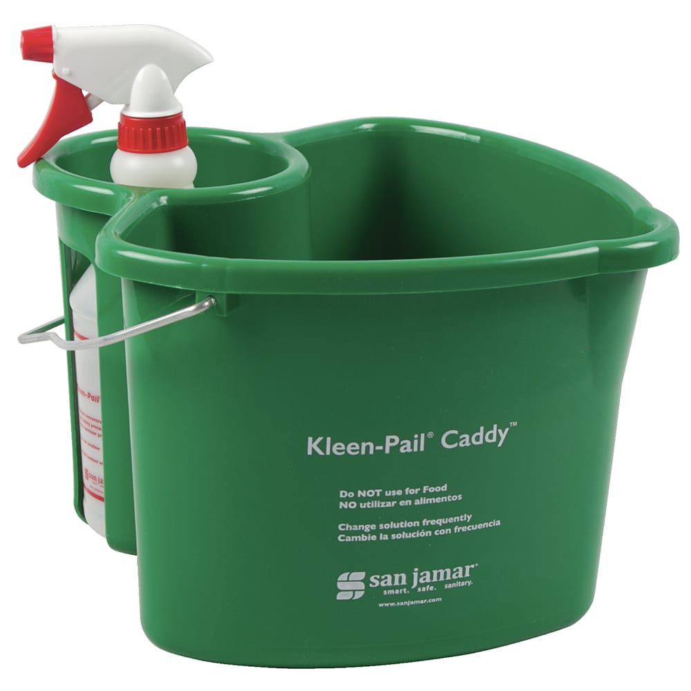 San Jamar KP500 Kleen Pail Caddy, Includes Pail & Spray Bottle