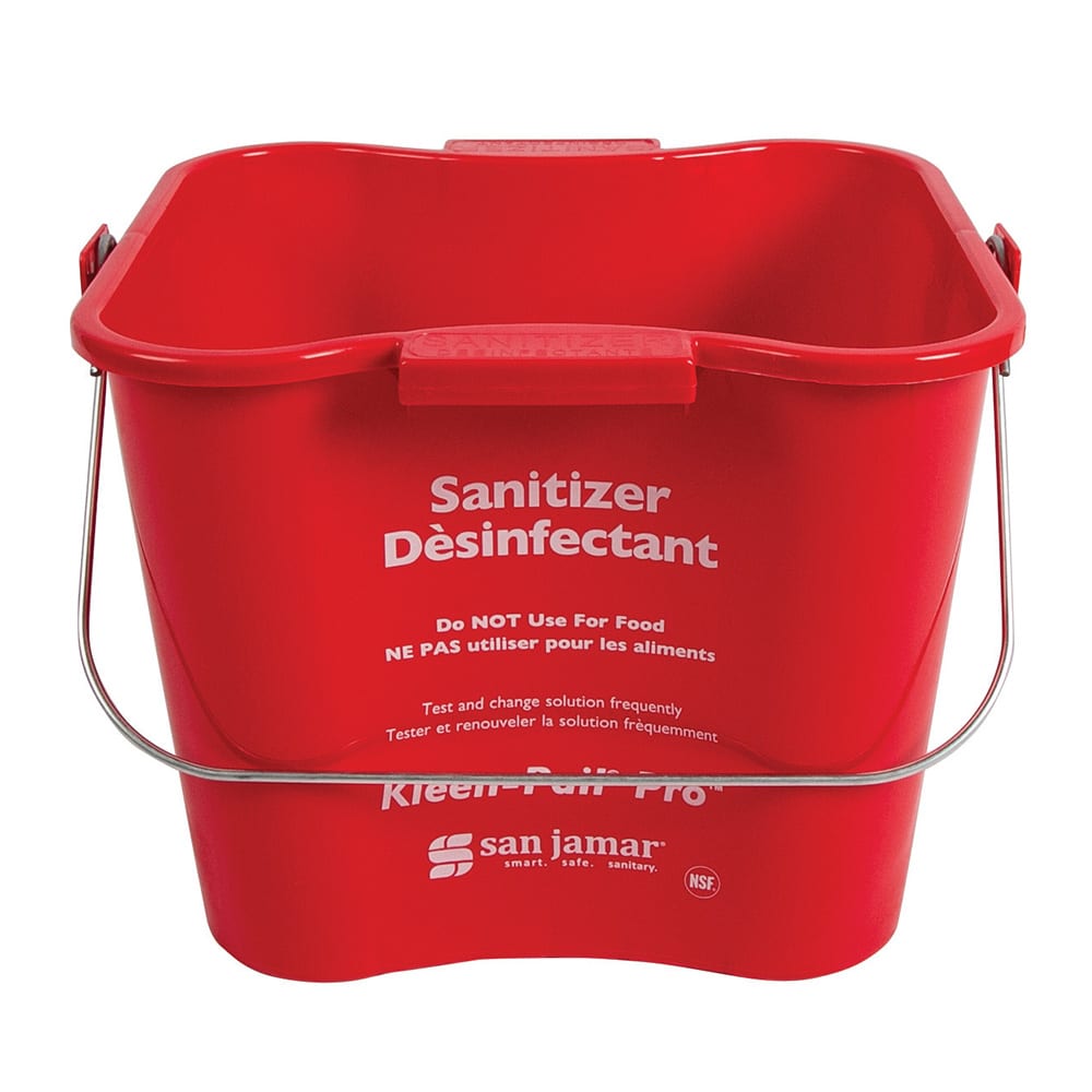 San Jamar KPP196RD 6 qt Kleen-Pail® Pro™ - Plastic, Red