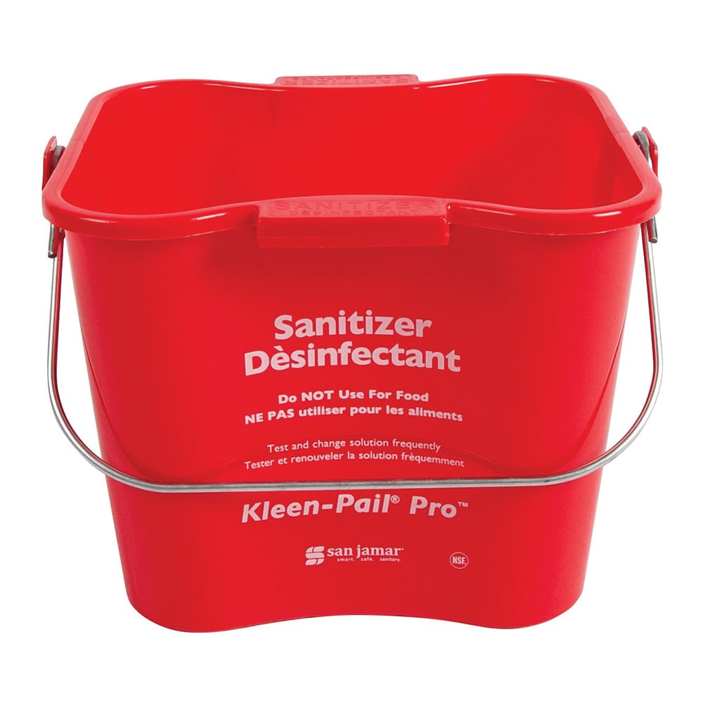 San Jamar KPP97RD 3 qt Kleen-Pail® Pro™ - Plastic, Red