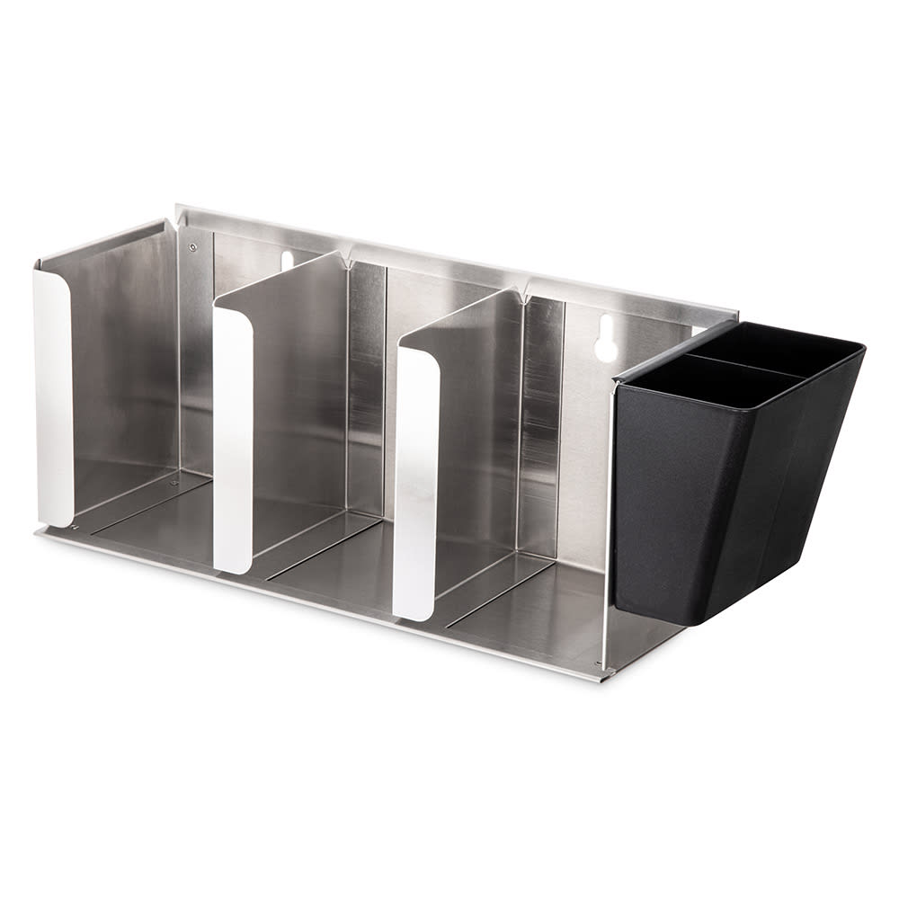 San Jamar L1014 Lid Organizer, Adjustable Dividers, 3 Stacks, SS