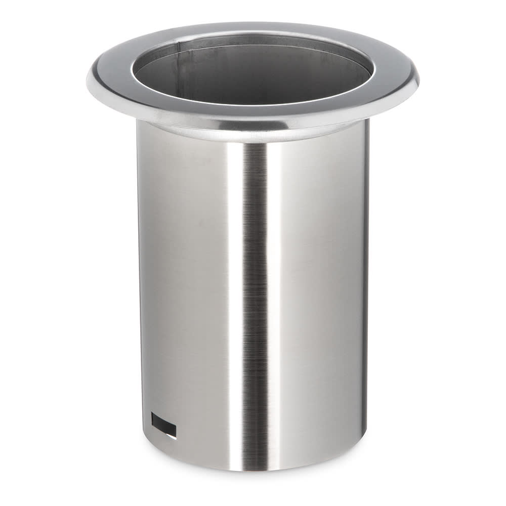 San Jamar L320C 1 Compartment Straw Holder - 5 3/8" x 6", Stainless